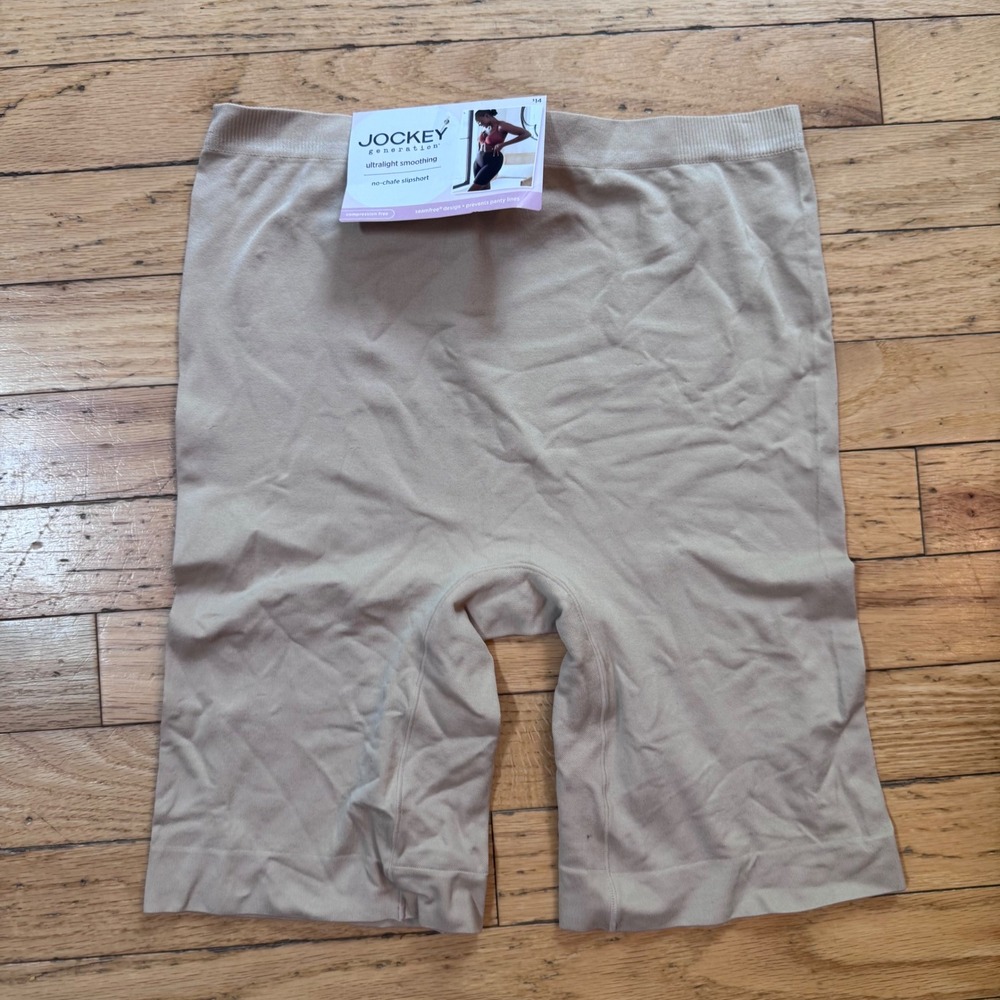Jockey Generation Ultralight Smoothing No-Chafe Slipshort Beige 3XL NWT